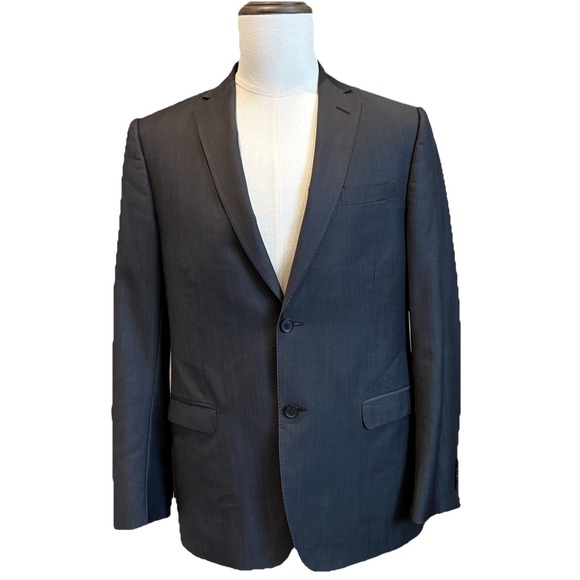 Z Zegna Blazer 40R Charcoal Solid Wool Mohair Sport Coat Jacket GRYMHR 28QCG4
